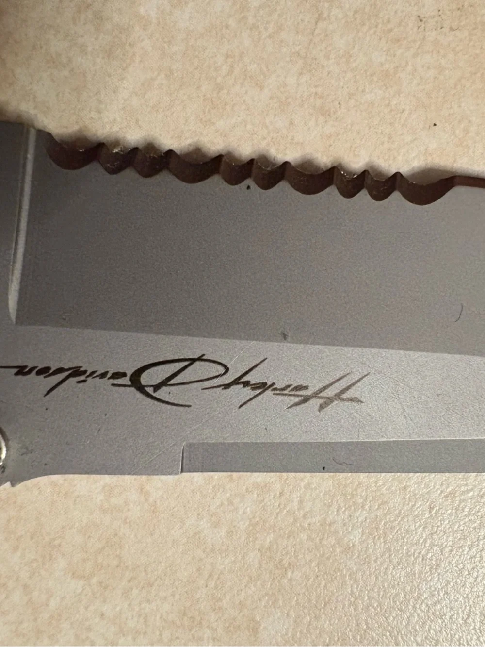 Harley Davidson, flaming legend Cryo edge knife from 2001 with leather sheath - Picture 5 of 15